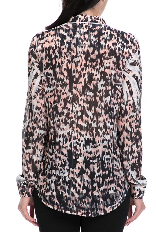 GUESS-Γυναικείο πουκάμισο CLOUIS μαύρο-ροζ 